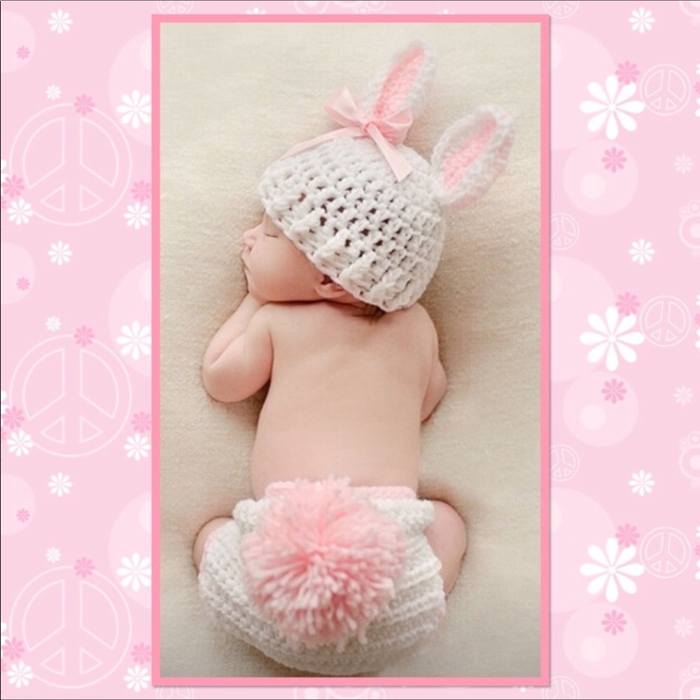 🌸🐇NEW🐇🌸Baby Bunny Hand Crocheted Photo Prop🌸